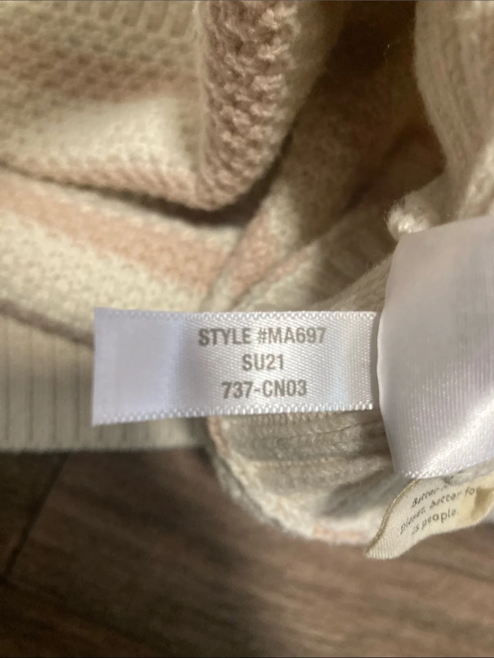 Madewell Cream and Blush Striped Crewneck Sweater size small - Picture 7 of 10